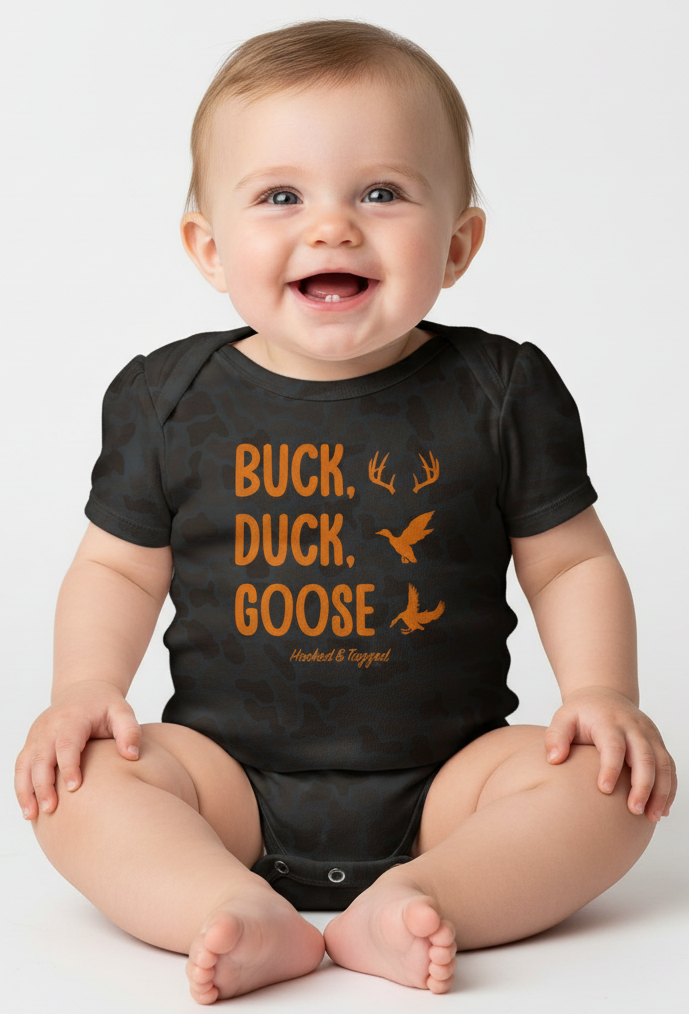 Buck, Duck, Goose Onesie