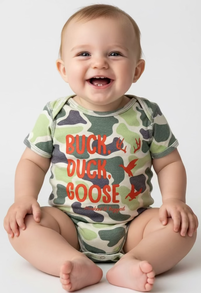 Buck, Duck, Goose Onesie