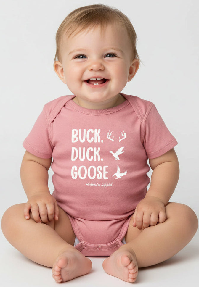Buck, Duck, Goose Onesie