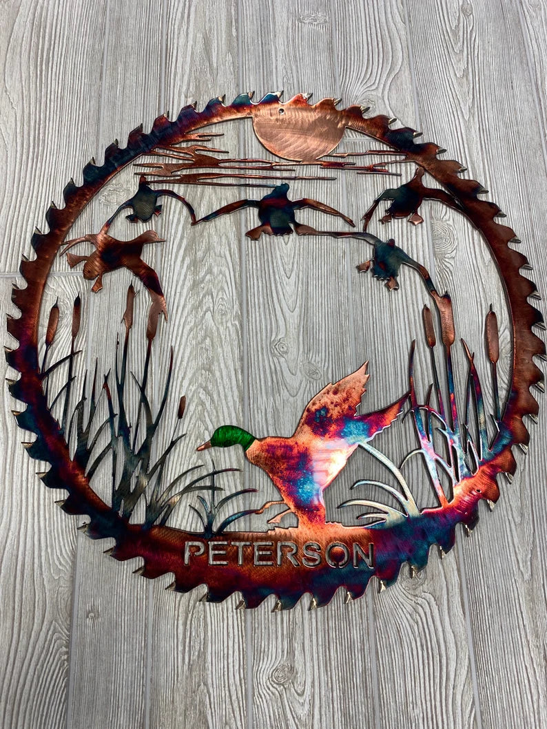 Metal Art Incoming Ducks Personalized