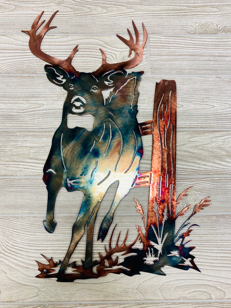 Metal Art The Chase Whitetail