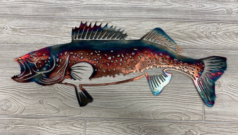 Metal Art Feeding Walleye