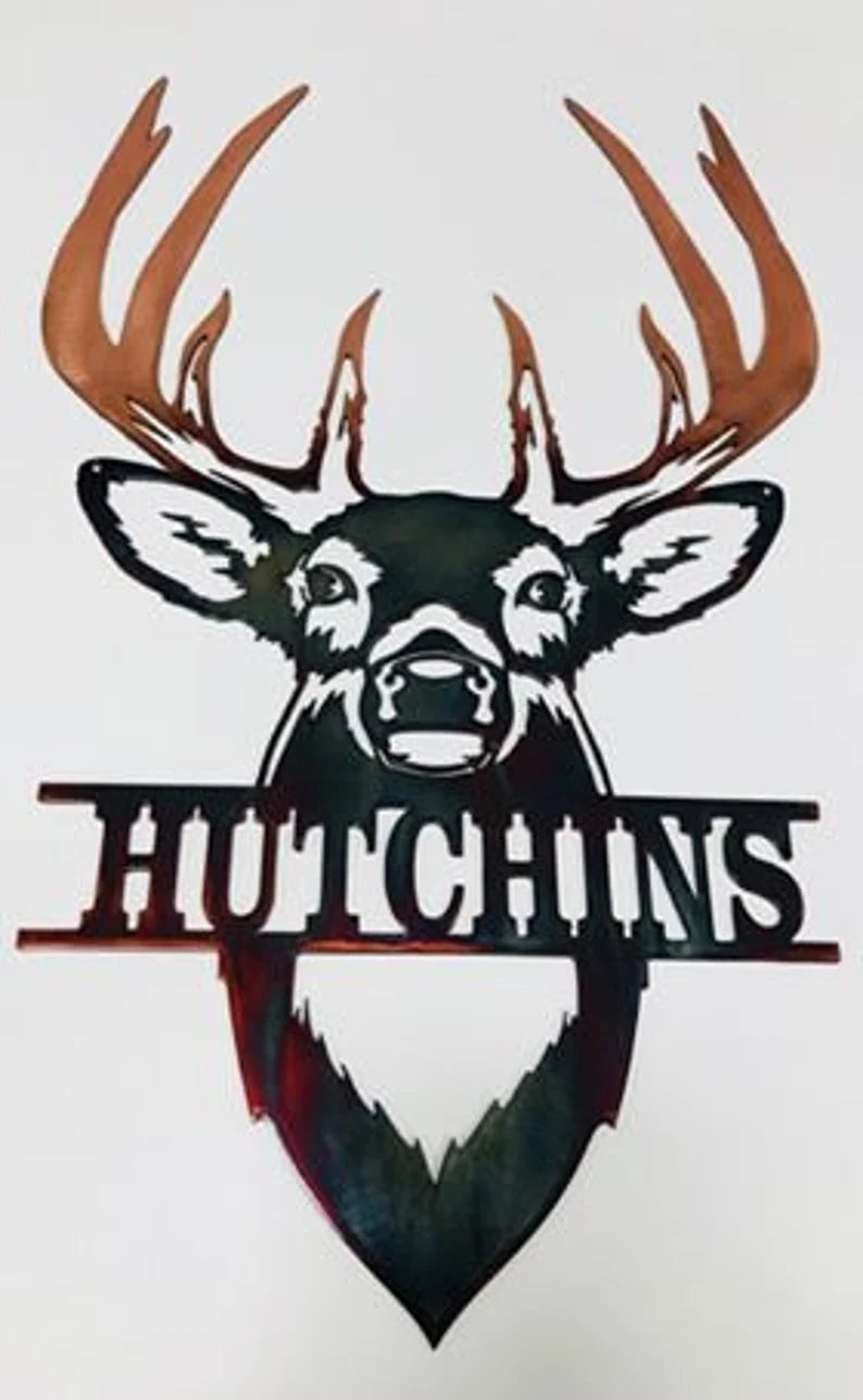 Metal Art Personalized Whitetail Monogram
