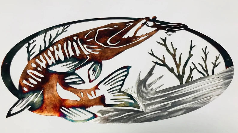 Metal Art Musky Strike Oval