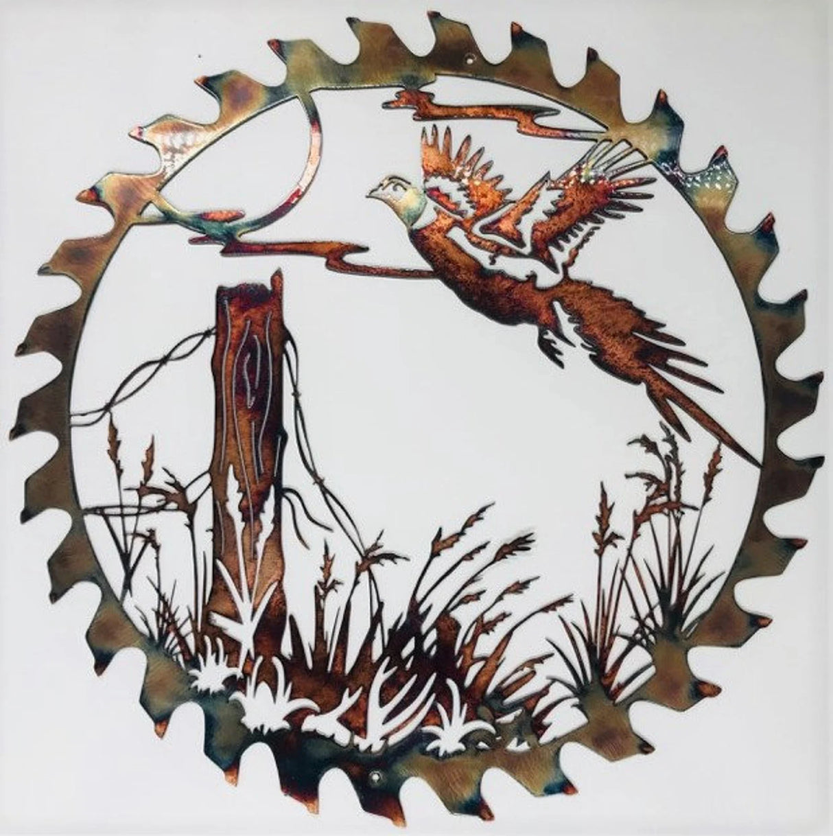 Metal Art Flushed Pheasant Sawblade