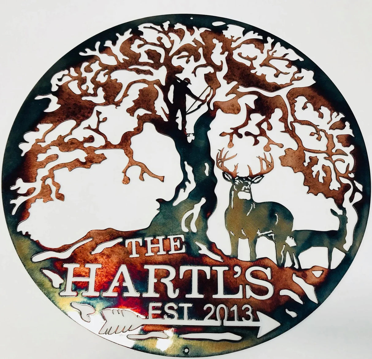 Metal Art Personalized Tree of Life Hunting