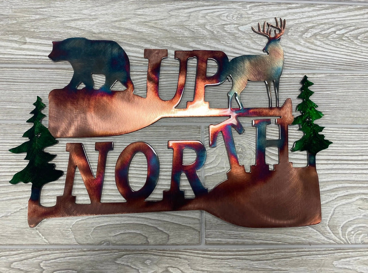 Metal Art Up North Buck And Bear