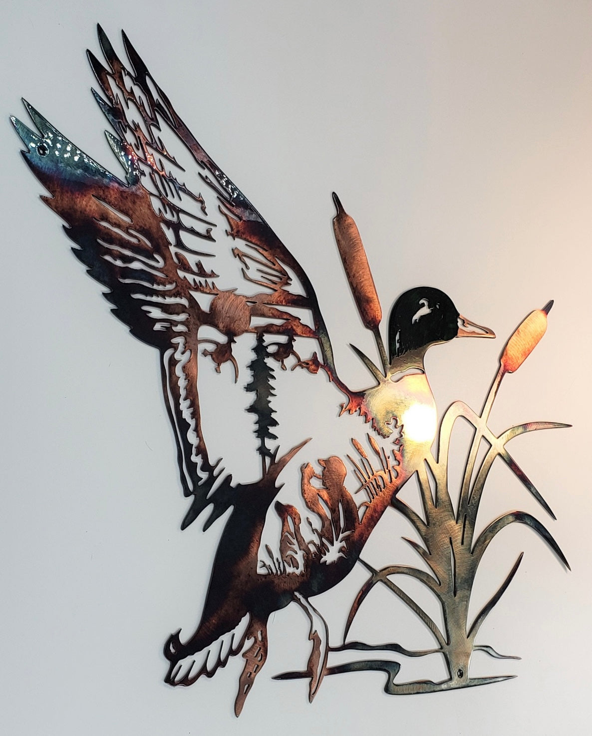 Metal Art Solo Mallard Hunting Scene