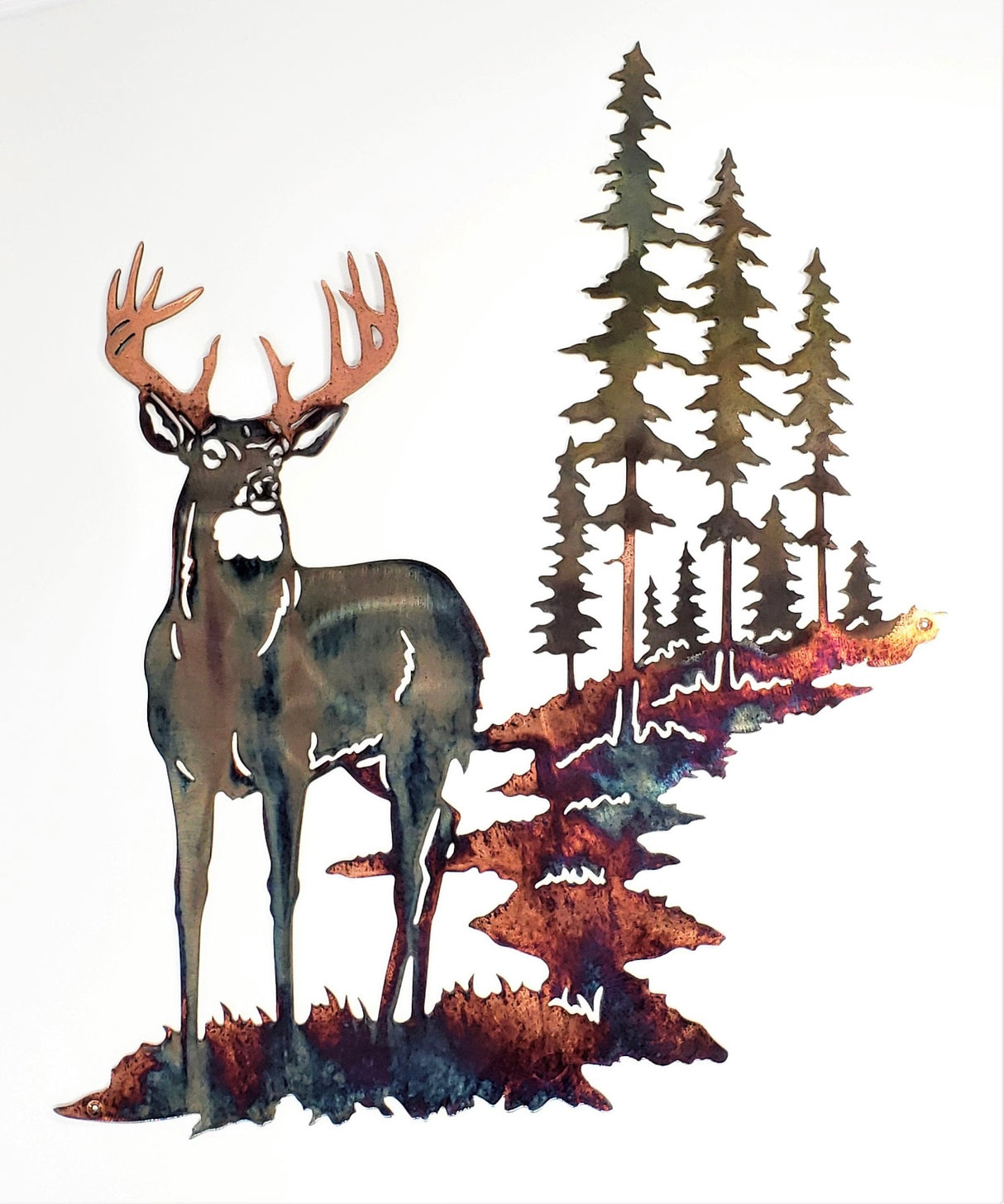 Metal Art Pine Boss Whitetail Deer
