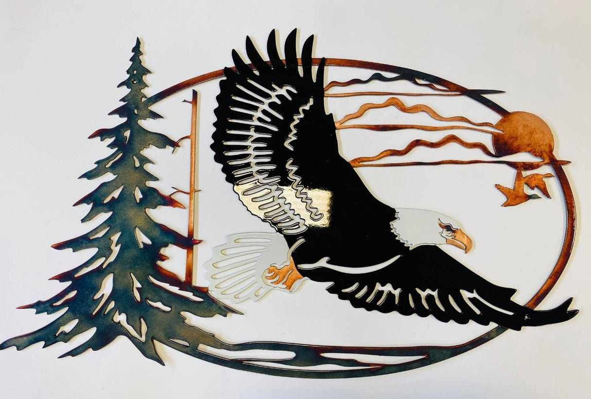 Metal Art Sunset Eagle