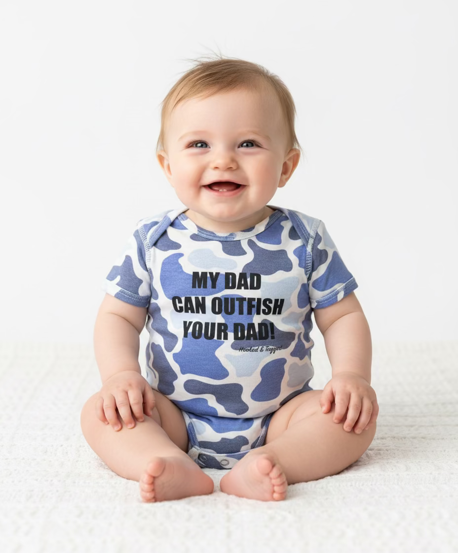 "My Dad Can Outfish Your Dad" Onesie
