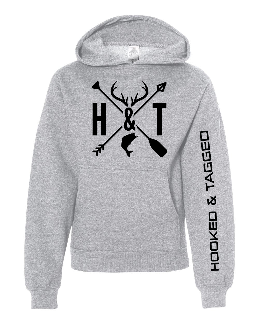 Youth Fish & Game Hoodie Heather Grey / Small