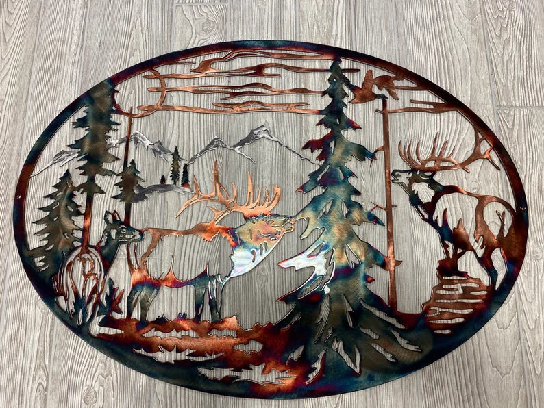 Echo Bugle Elk Metal Art