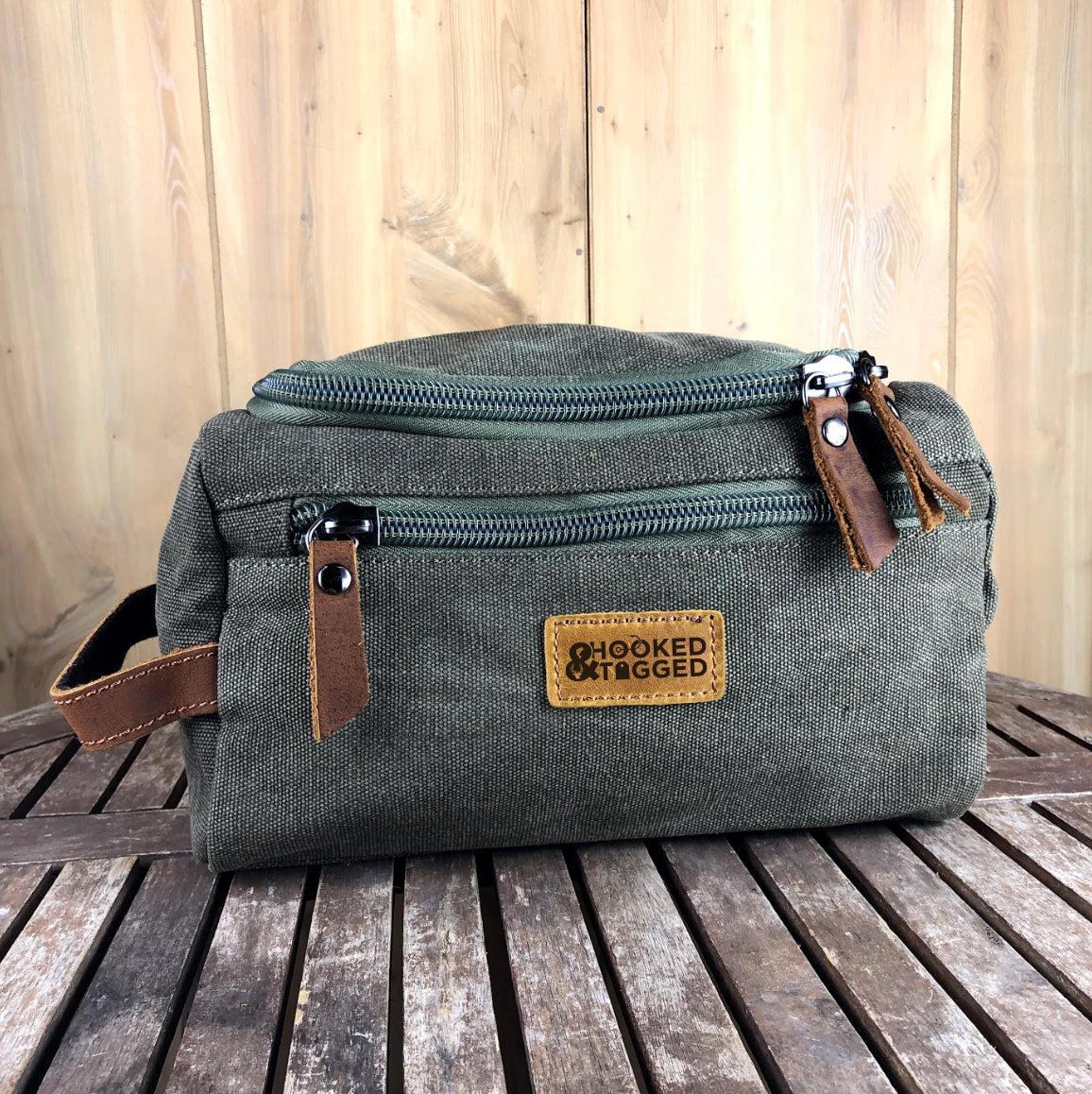 Waxed Canvas Toiletry Bag - Green