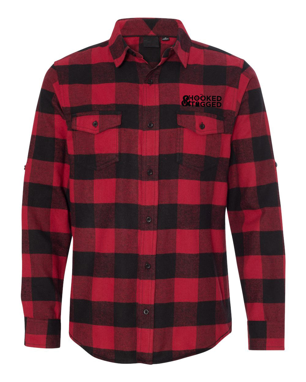 Hooked Tagged SALE H T Men s Long Sleeve Flannels Black Medium